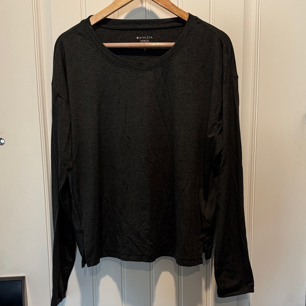 Athleta Charcoal Long Sleeve Top
